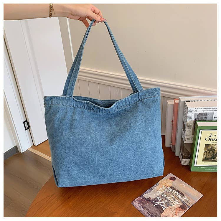 Casual denim single-shoulder underarm bag