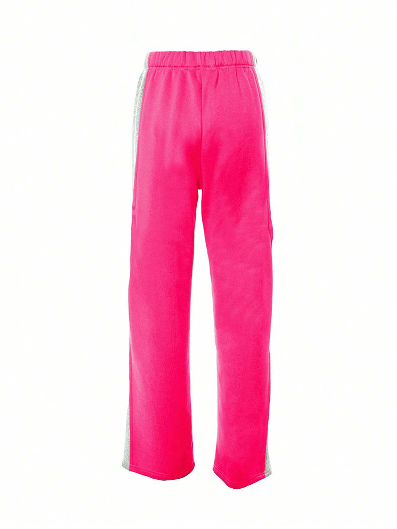 ELASTIC-WAISTED COLOR-MATCHED WIDE-LEG PANTS