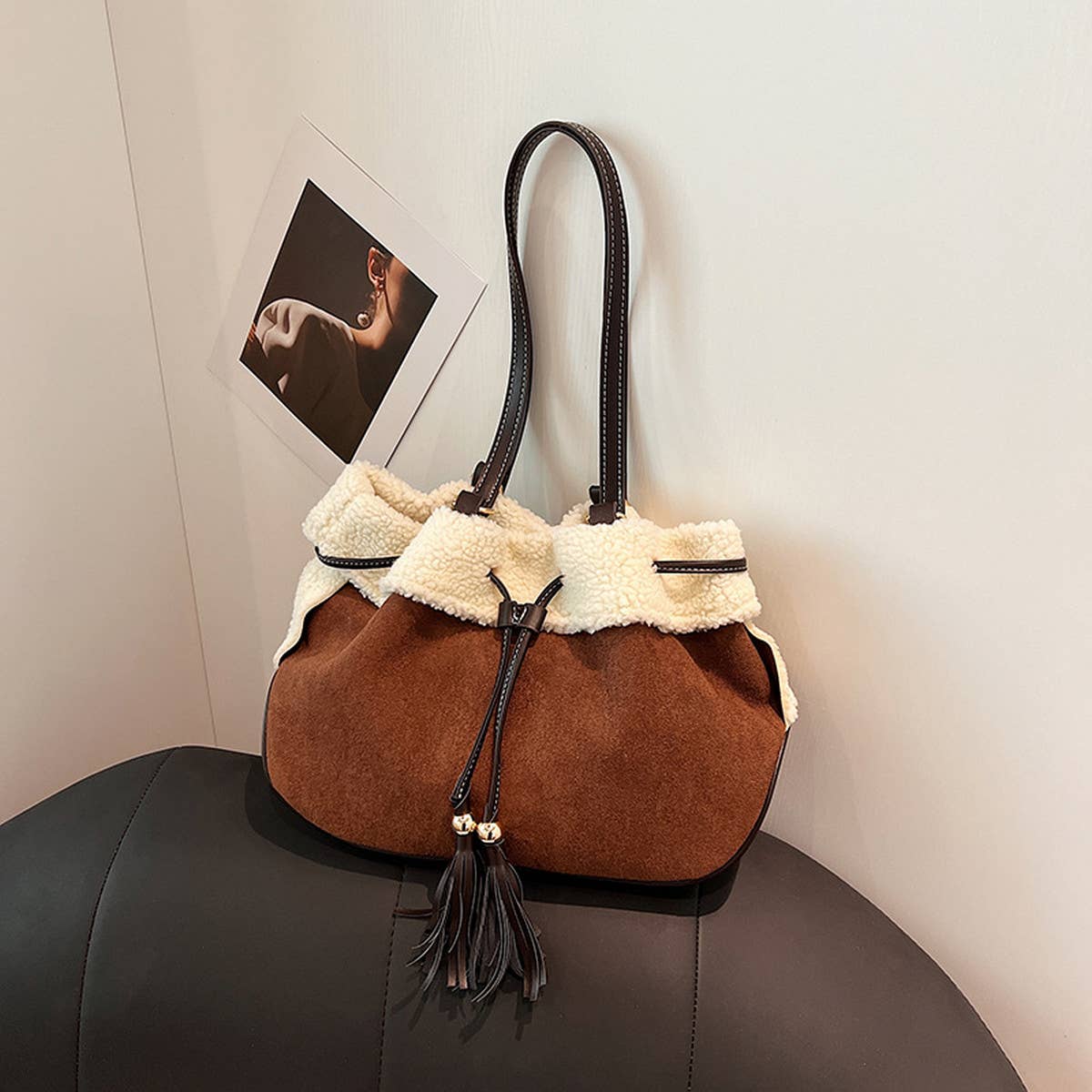 RETRO STITCHING LARGE CAPACITY TOTE BAG_CWAB1575