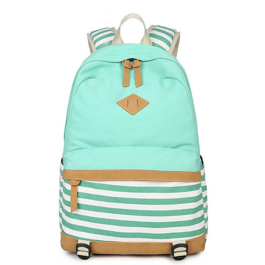 Backpacks for School ??Striped Canvas Laptop Bag_CWAB5510