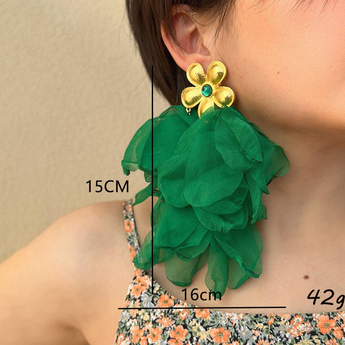 Handmade Floral Tassel Earrings Statement Drop