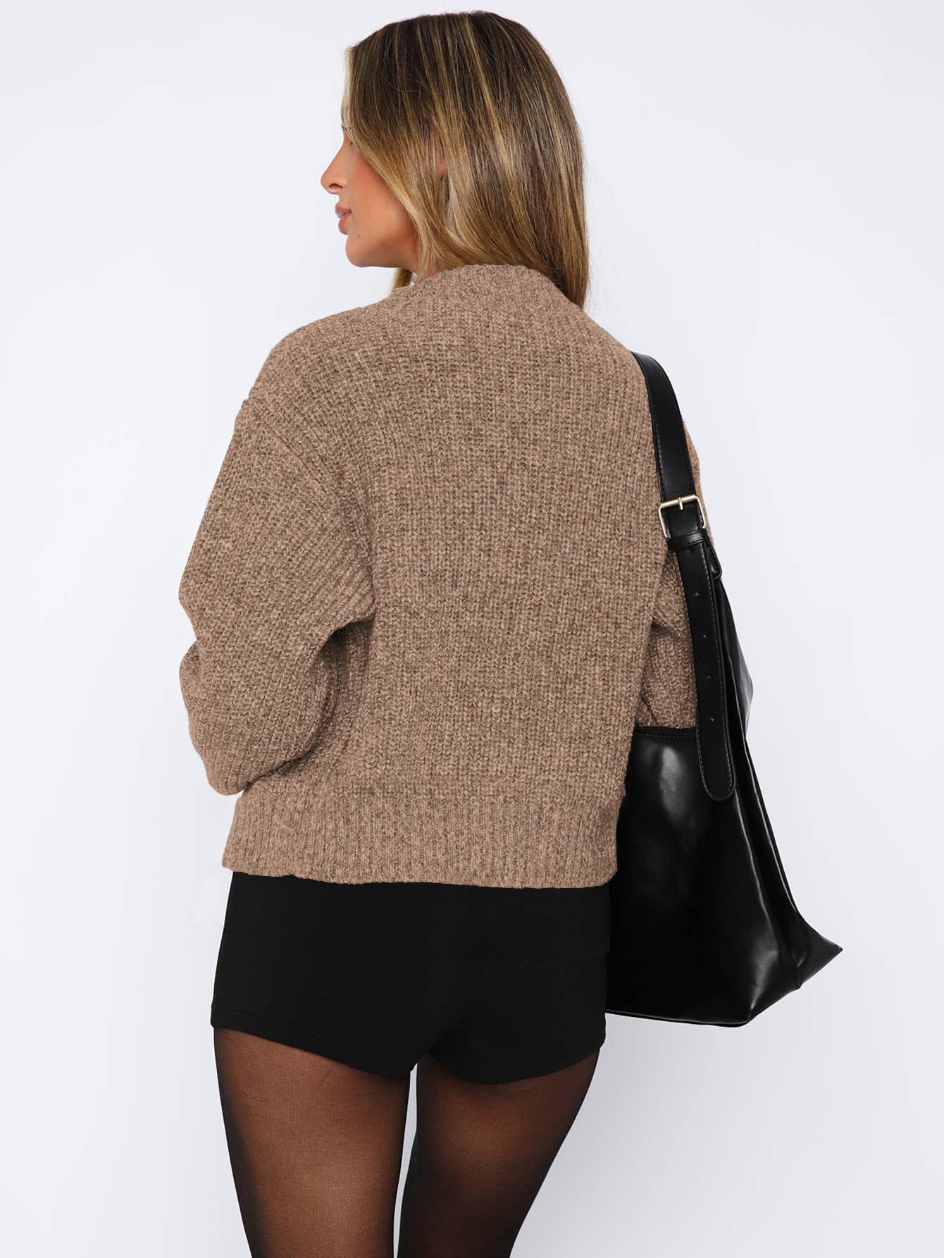 Leisure contracted within long-sleeved Cardigan