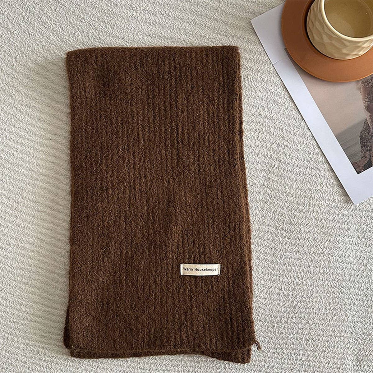 Winter solid wool blend scarf - soft and versatile