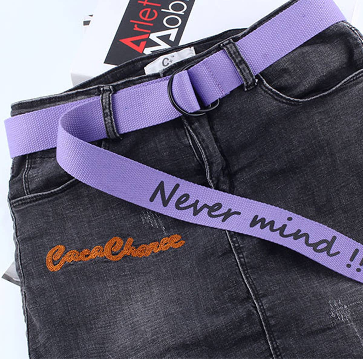 CWABE0959_SIMPLE CASUAL CANVAS DOUBLE BUCKLE BELT