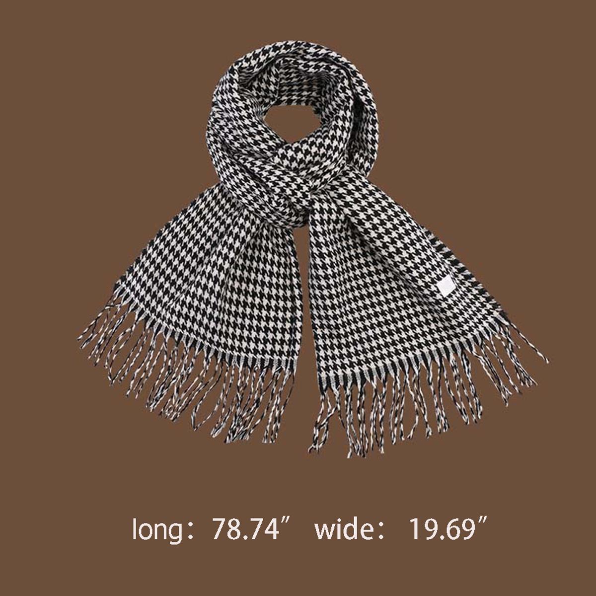 New Houndstooth Faux Cashmere Scarf for Women