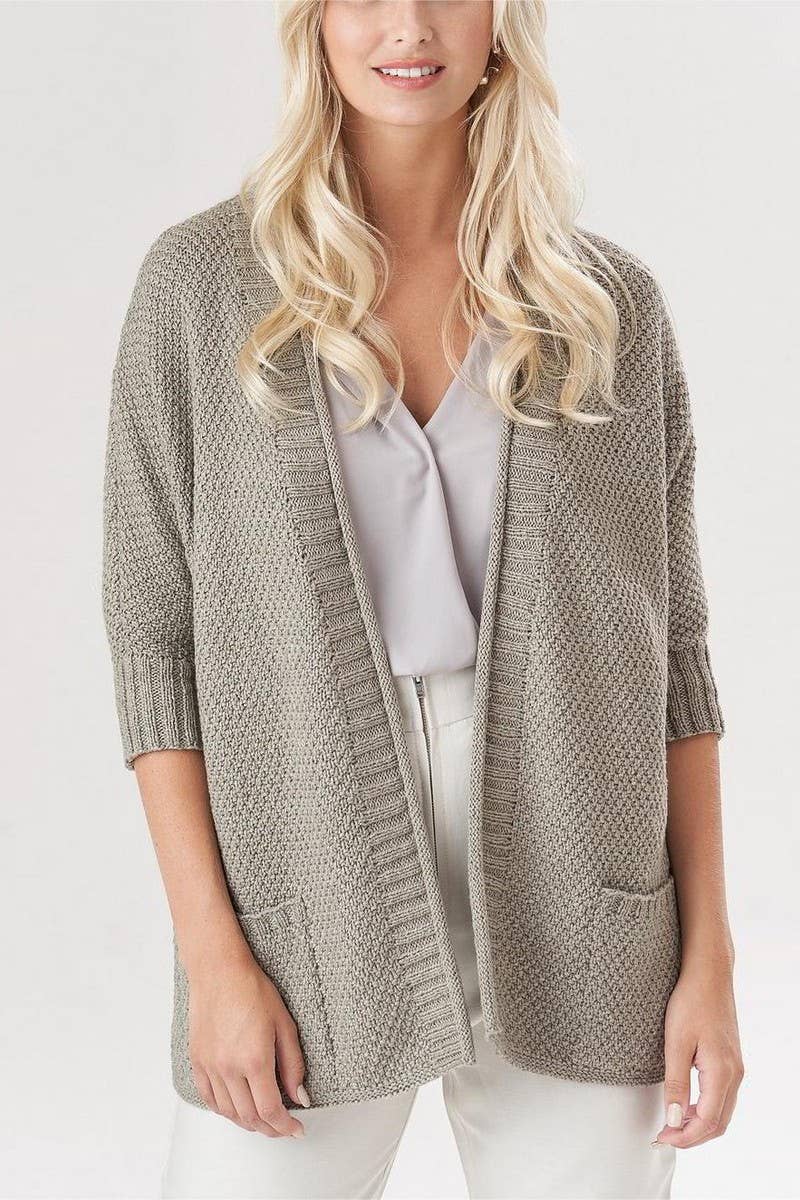 CWOCAL1634_SOLID COLOR LOOSE POCKET KNITTED CARDIGAN
