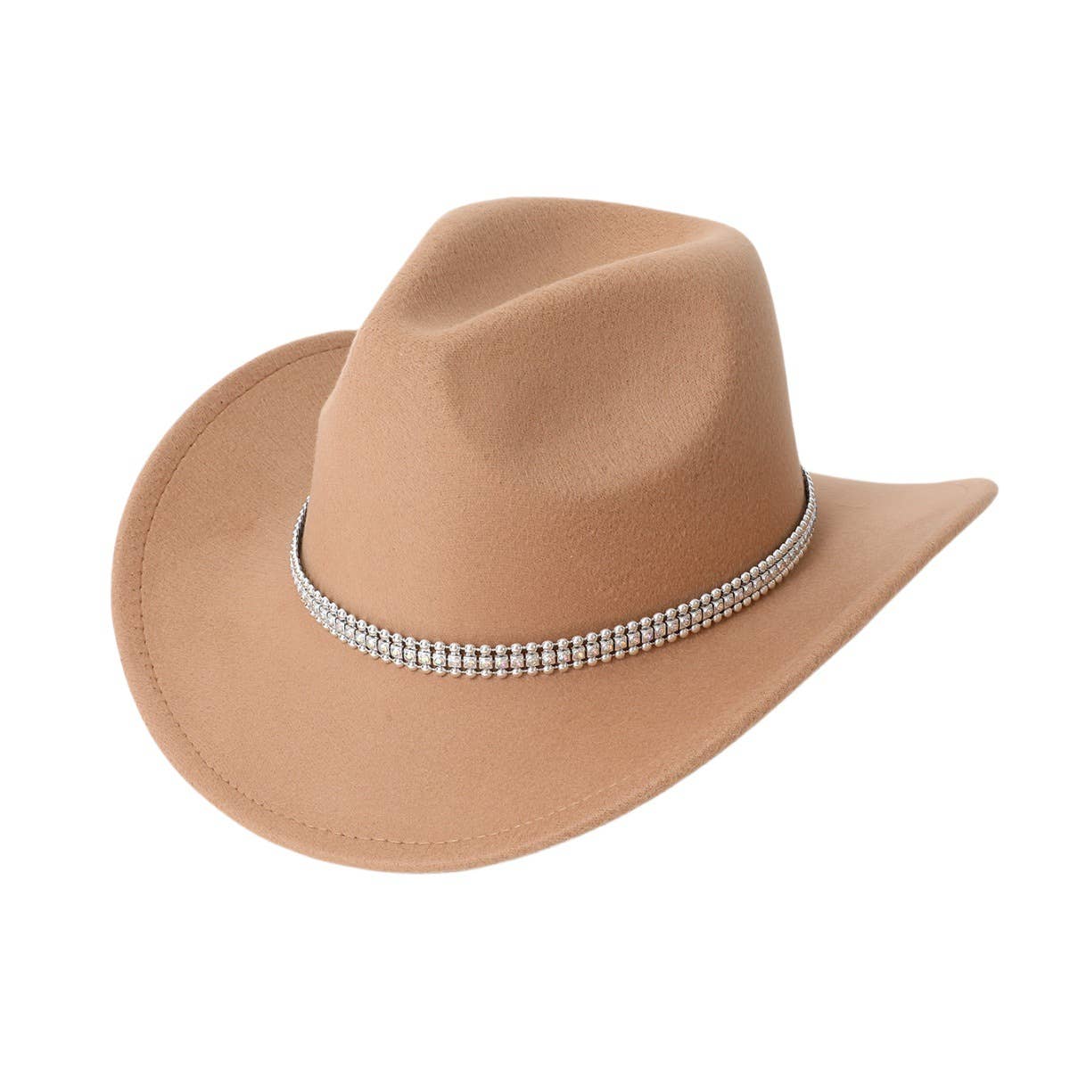 Wool Cowboy Hat with Triple Rhinestone Bands_CWAH3639
