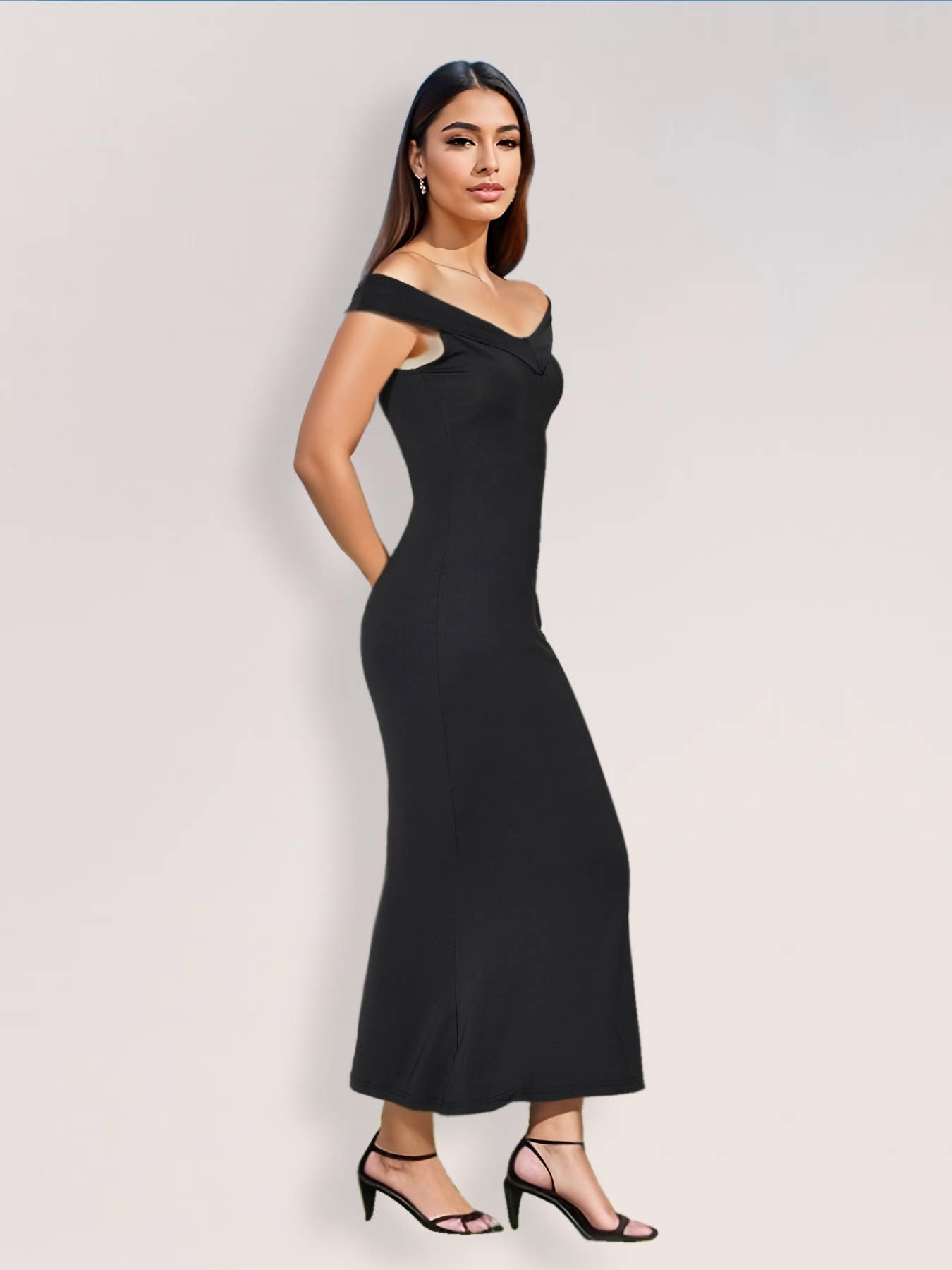 SEXY SLIM-FIT TUXEDO DRESS WITH HIP WRAP
