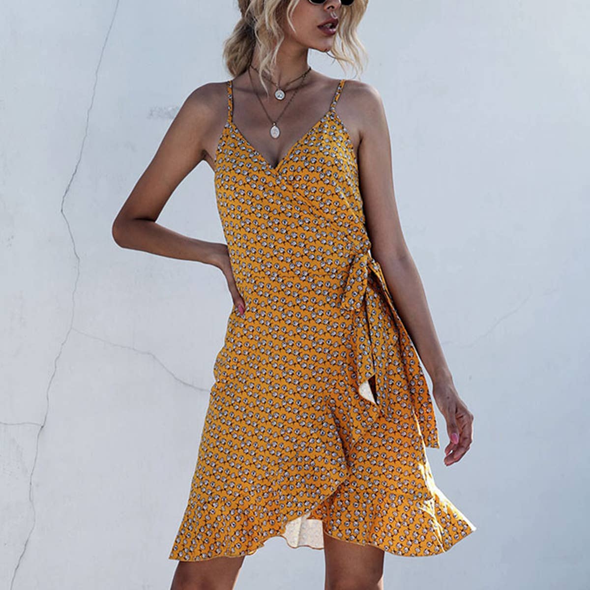 Print irregular one-piece dress