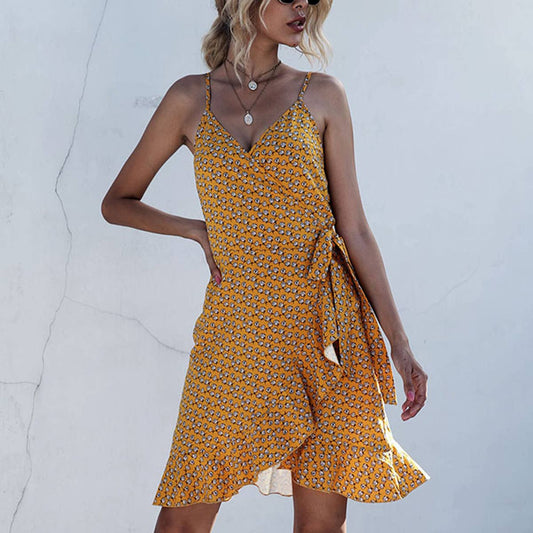 Print irregular one-piece dress