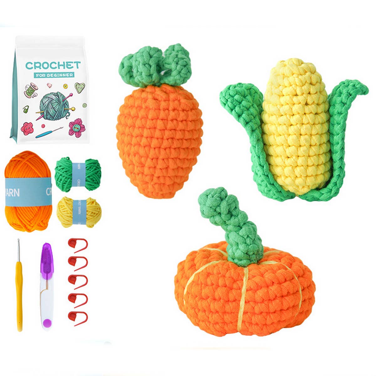 CROCHET MATERIAL BAG VEGETABLE SET