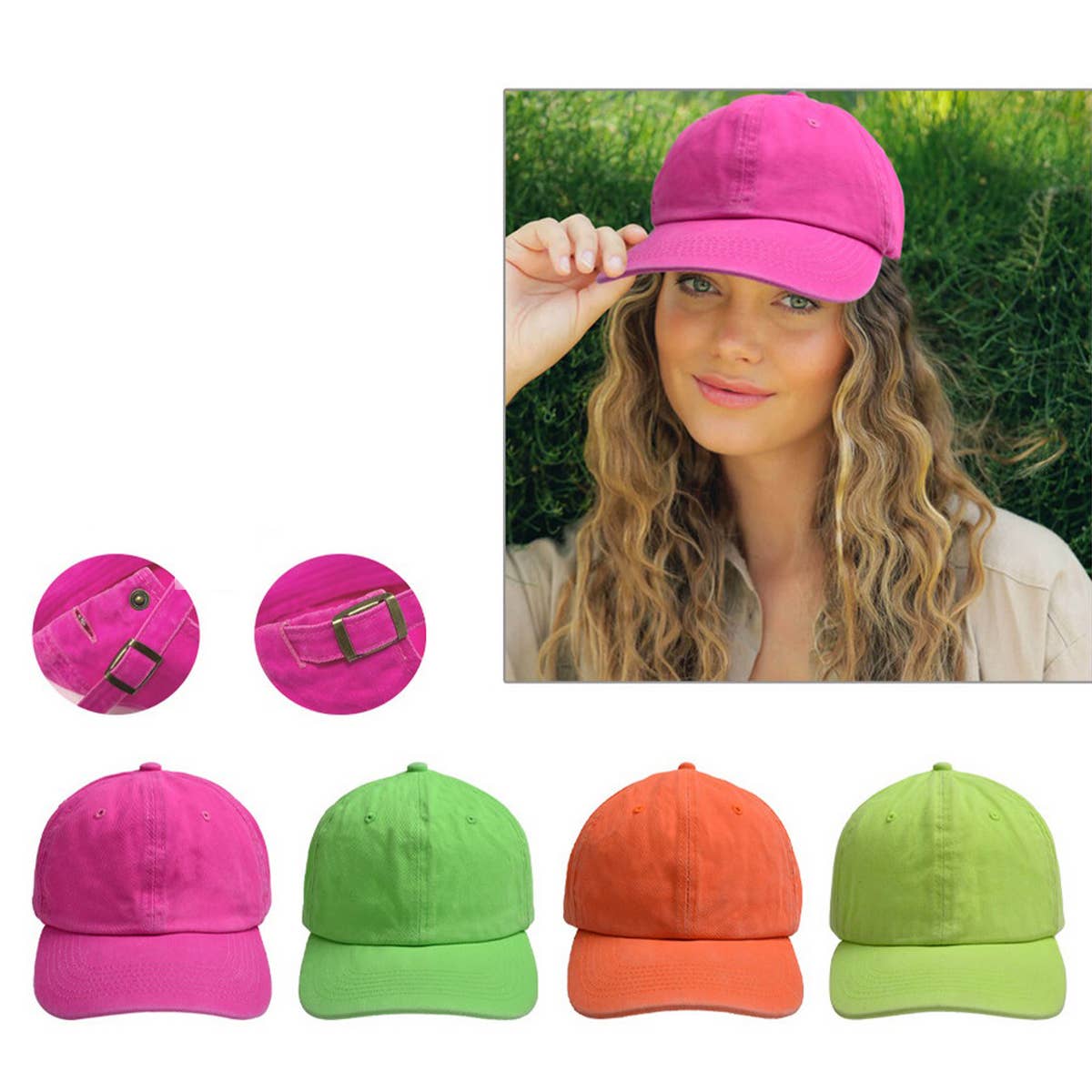 Parent-Child Neon Baseball Cap - Soft Brim Sun Hat CWAH1222
