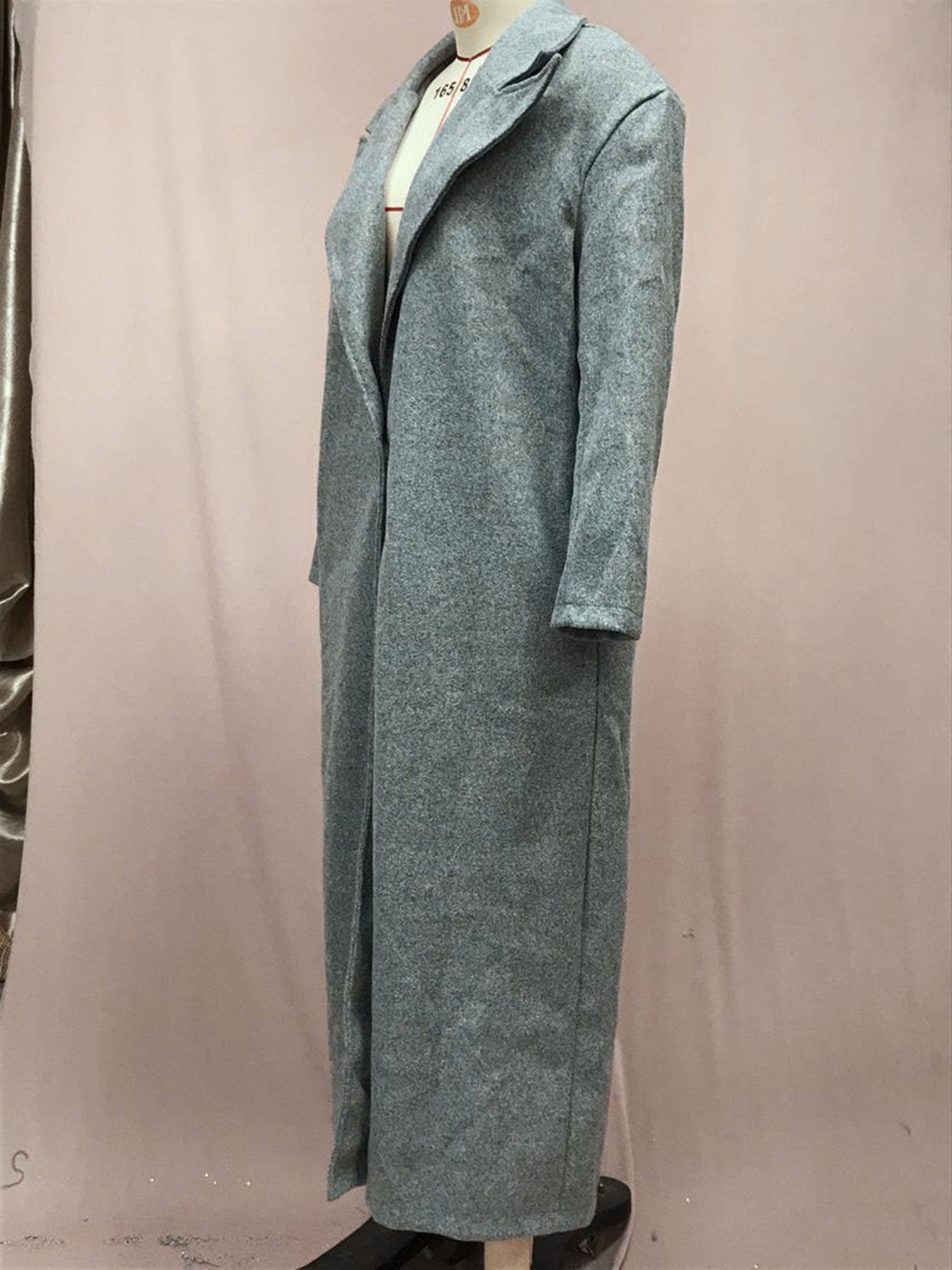 LONG SLEEVE SOLID COLOR LAPEL SINGLE BUTTON COAT
