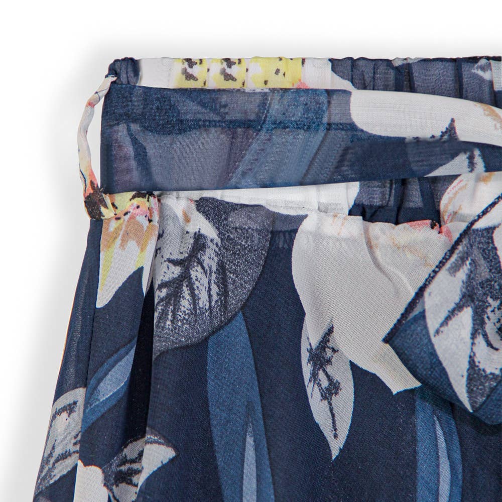 Floral large swing A-line chiffon long skirt