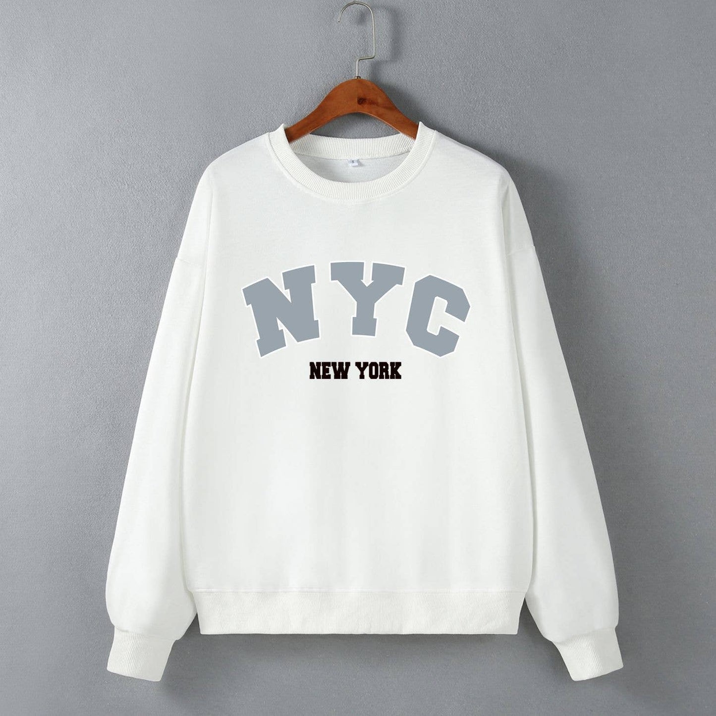 Basic round-neck printed sweatshirt