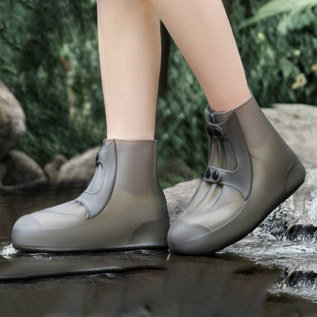 CWMM8543_MID-TUBE NON-SLIP THICKENED PORTABLE RAIN BOOTS