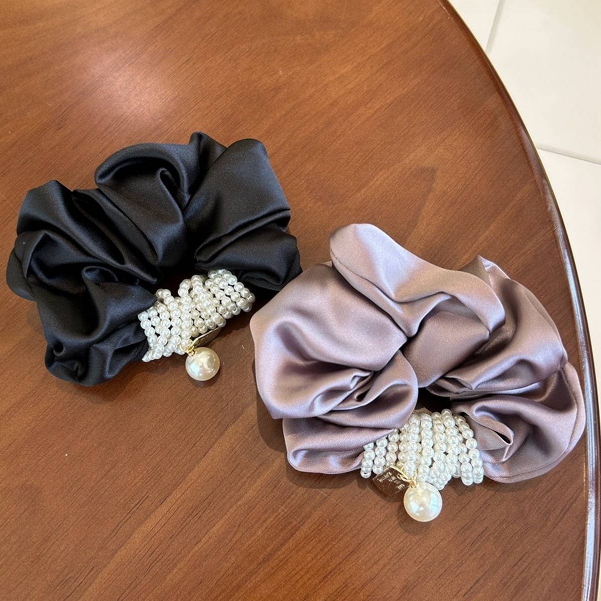 HOOP BEADED RETRO LARGE INTESTINE HAIR SCRUNCHIES