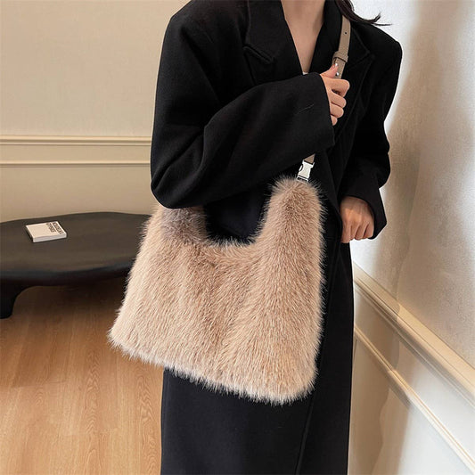 WINTER FAUX FOX FUR PLUSH SHOULDER CROSSBODY BAG_CWAB3976
