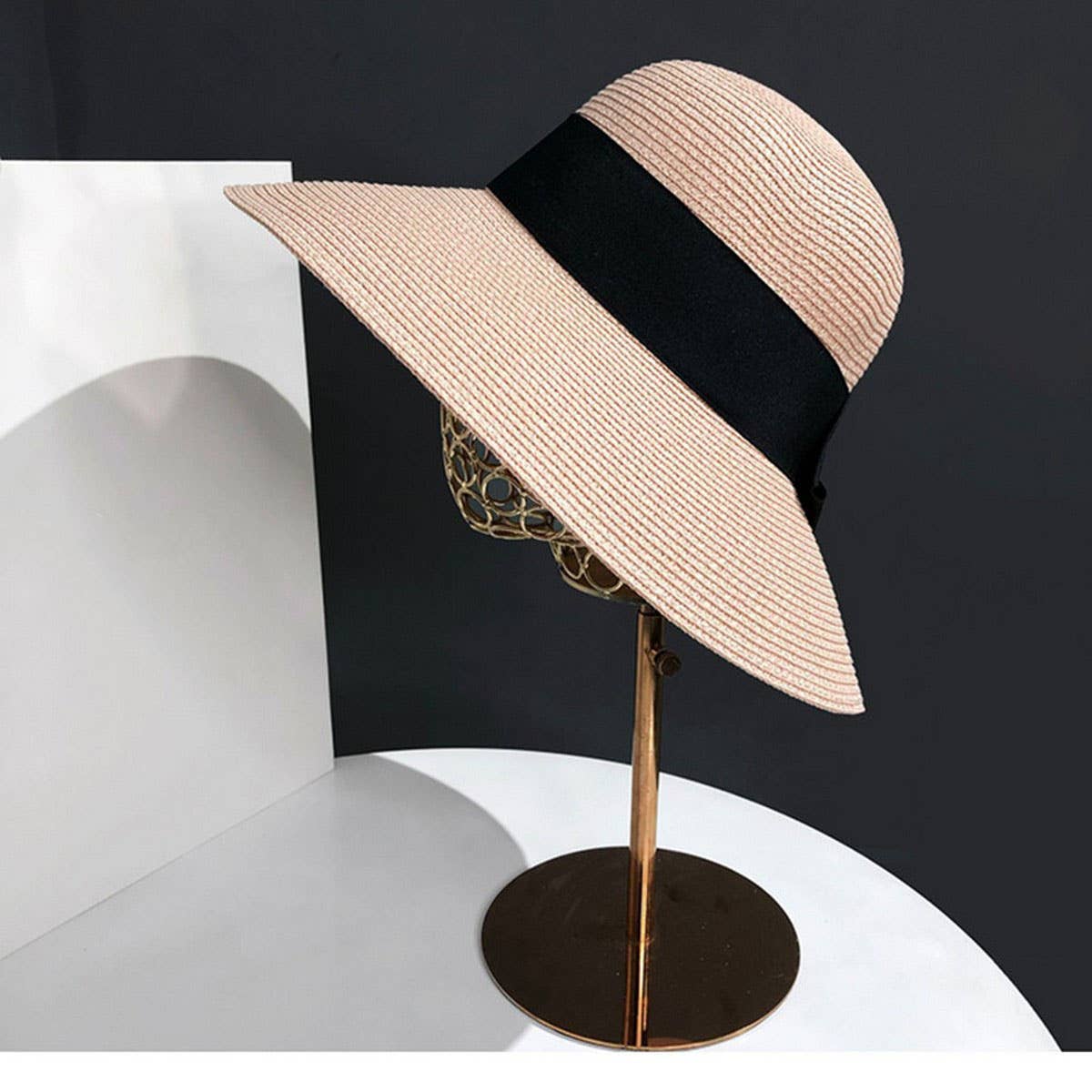 Summer Literary Bow Sunshade Straw Hat_CWAH3434