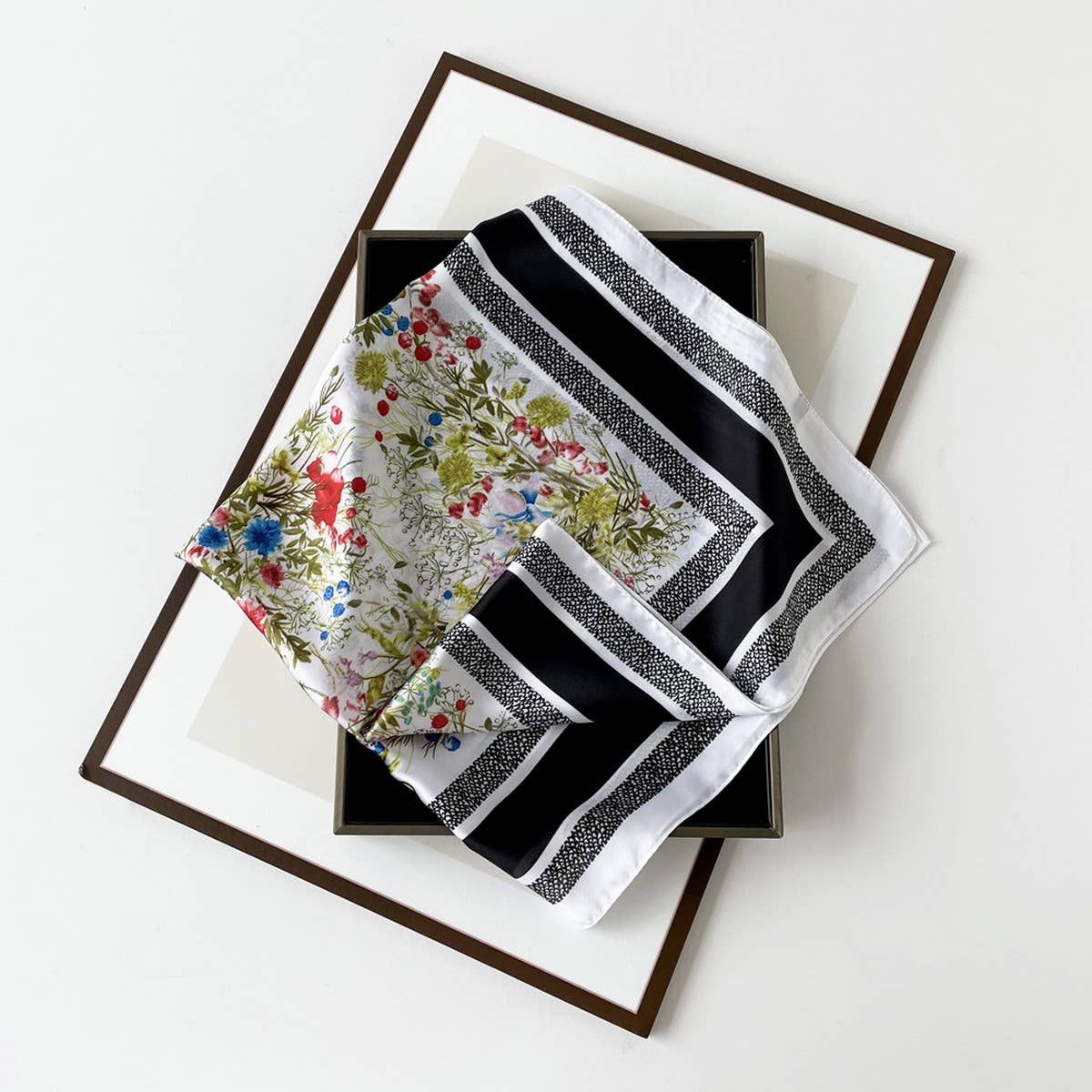 Elegant Polka Dot Satin Silk Scarf