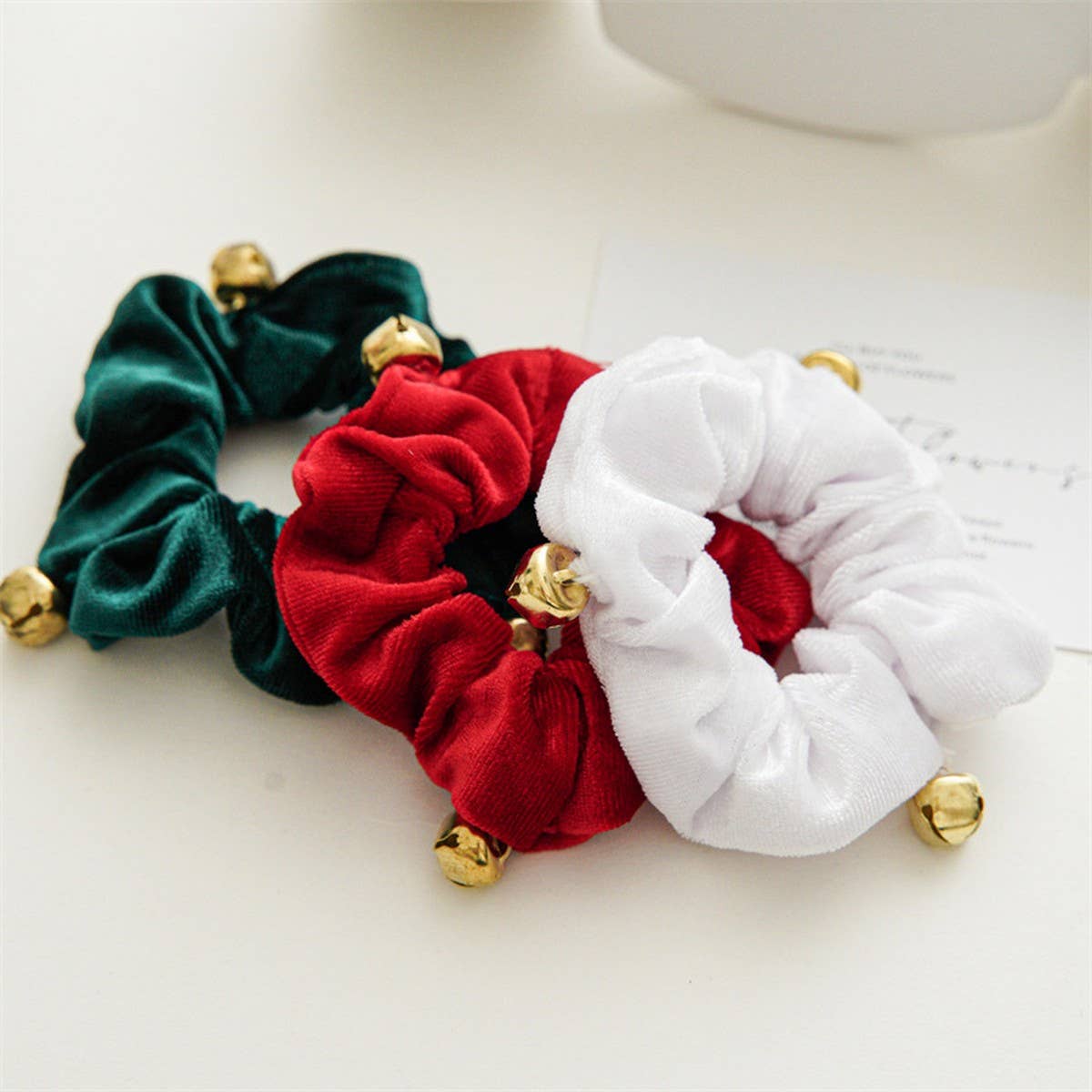 CHRISTMAS BELLS HAIR SCRUTCHIES