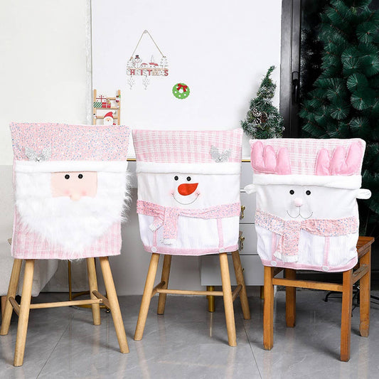 CHRISTMAS CHAIR COVER PINK STOOL COVER DECORATION