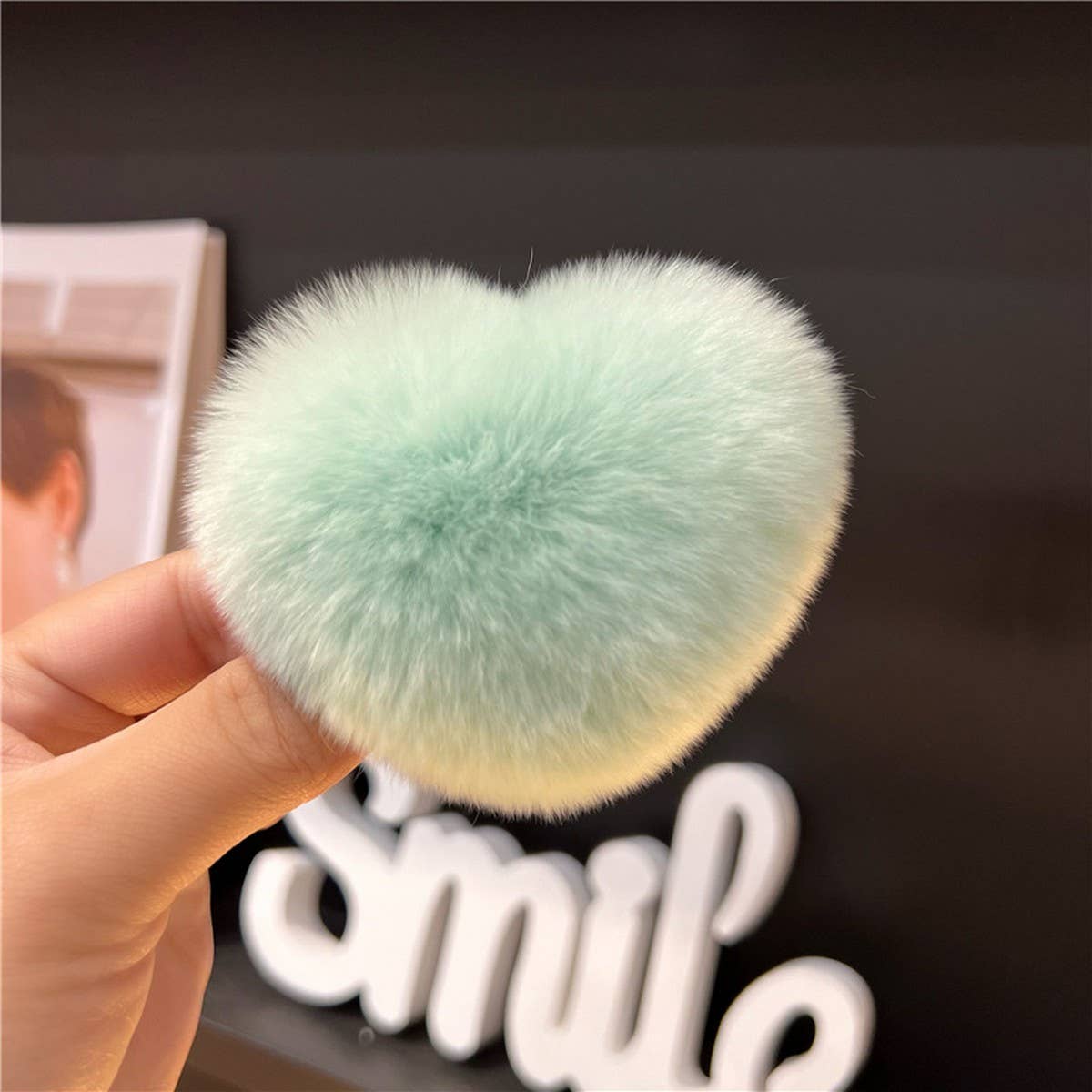 Cute Rex Rabbit Heart Hair Clip - Fluffy BB Pin