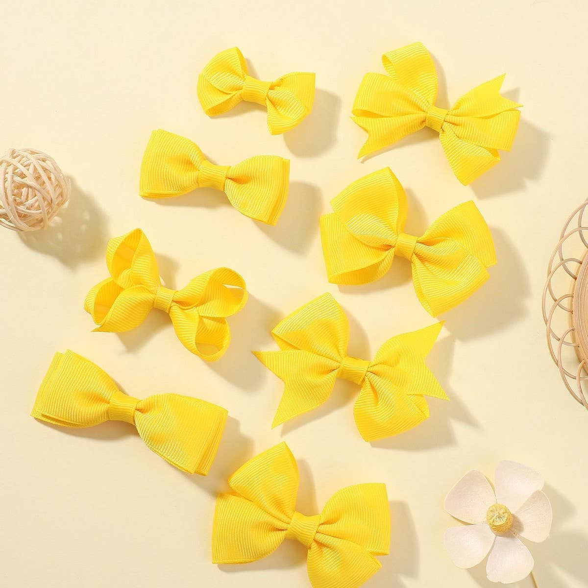 Handmade Ribbon Bow Hair Clips for Babies
