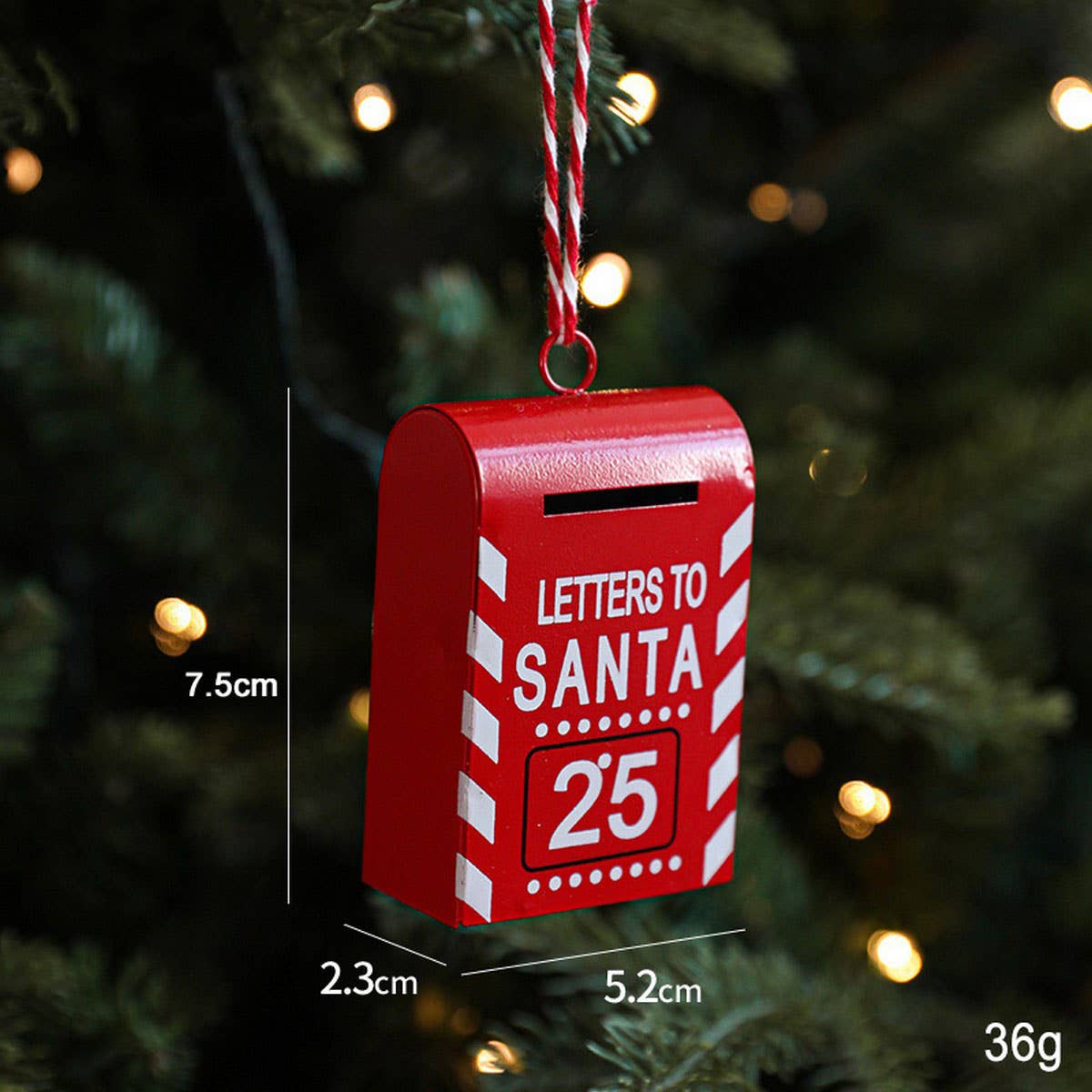 Iron Painted Mailbox Vintage Christmas Hanging