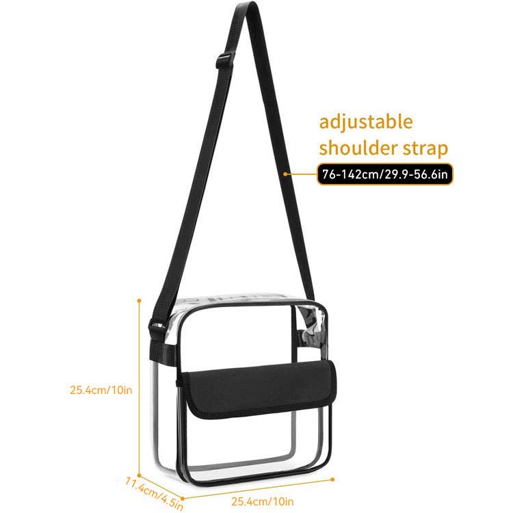 Colorful transparent pvc crossbody bag