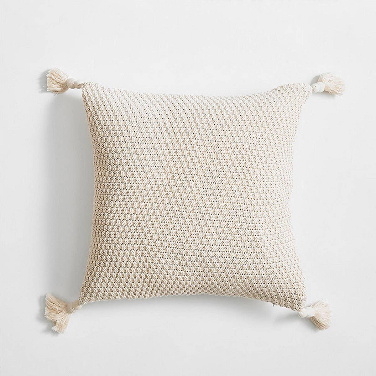SIMPLE HANDMADE FOUR-CORNER TASSEL THROW PILLOW_CWMM2382