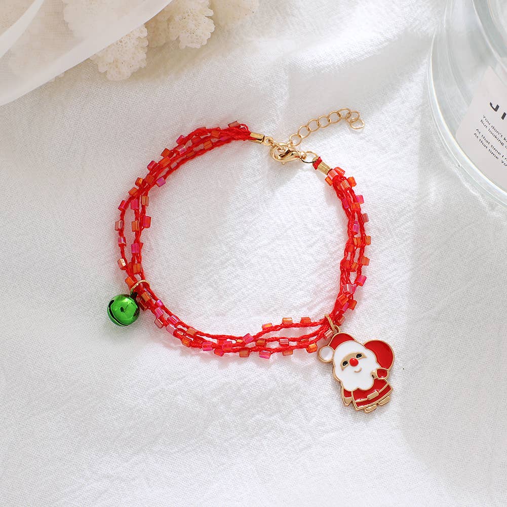 CHRISTMAS PENDANT BEADED BRACELET