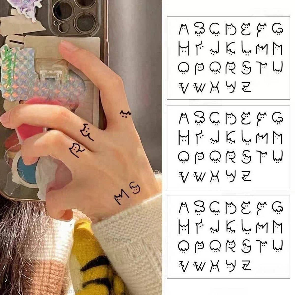 Couple Cat Letter Tattoos ? Waterproof & Lasting