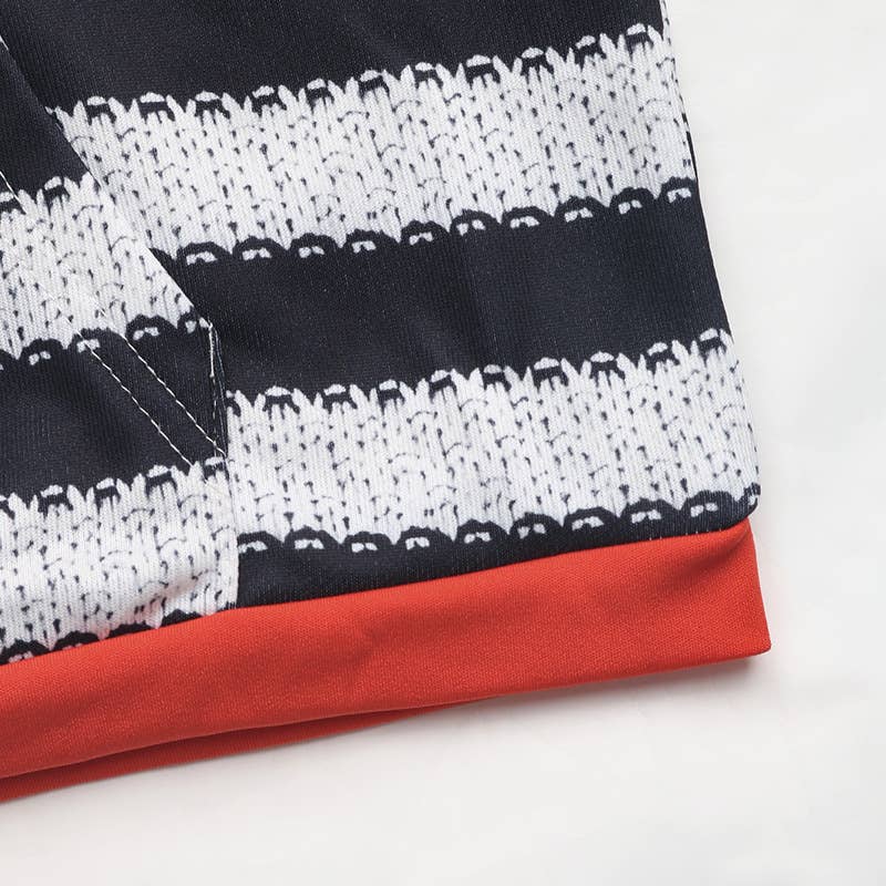 STRIPED SPLICED PULLOVER HOODED CASUAL HOODIE