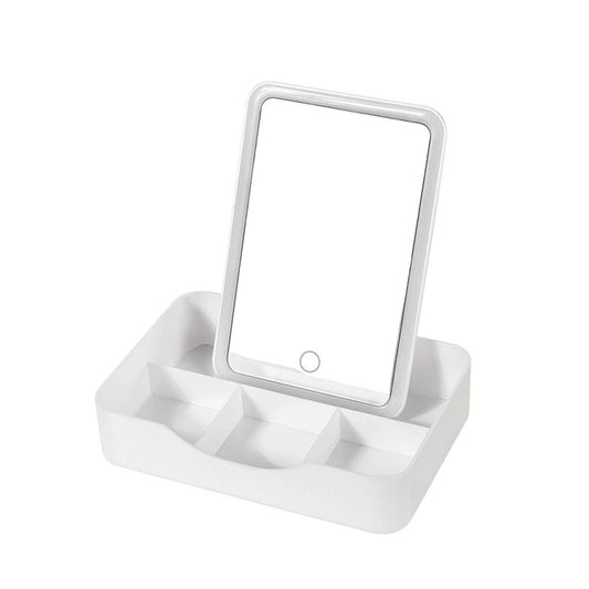 FOLDING STORAGE DRESSING BOX LED MAKEUP MIRROR