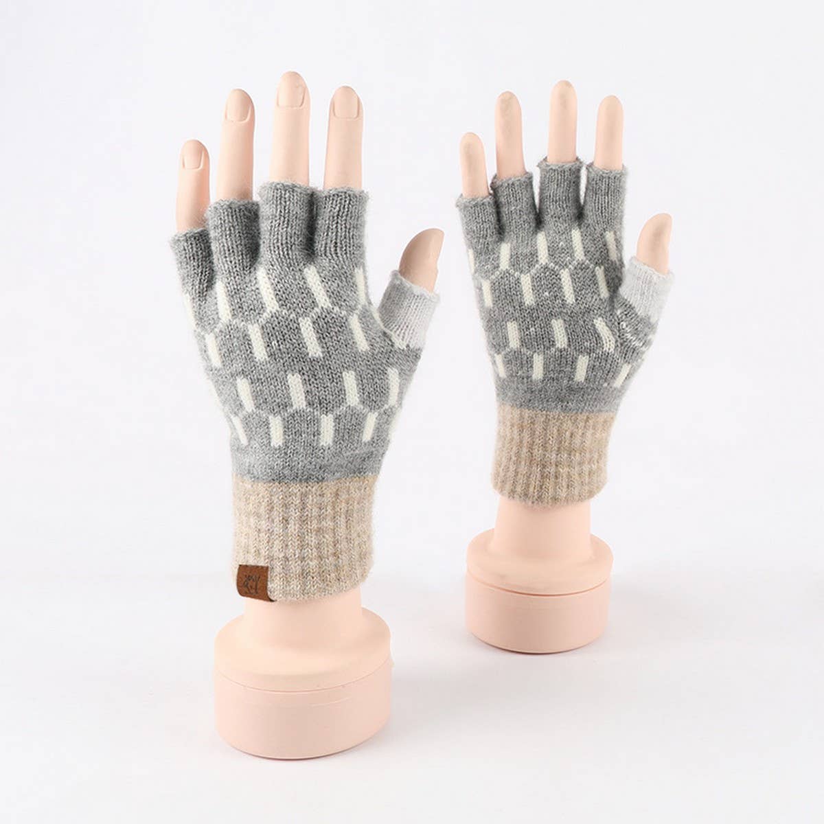 WINTER WARM KNITTED FIVE-FINGER HALF-FINGER GLOVES_CWAG0380