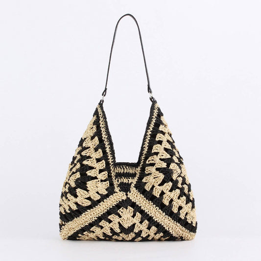 POPULAR RETRO ETHNIC STYLE PAPER ROPE WOVEN BAG_CWAB4695