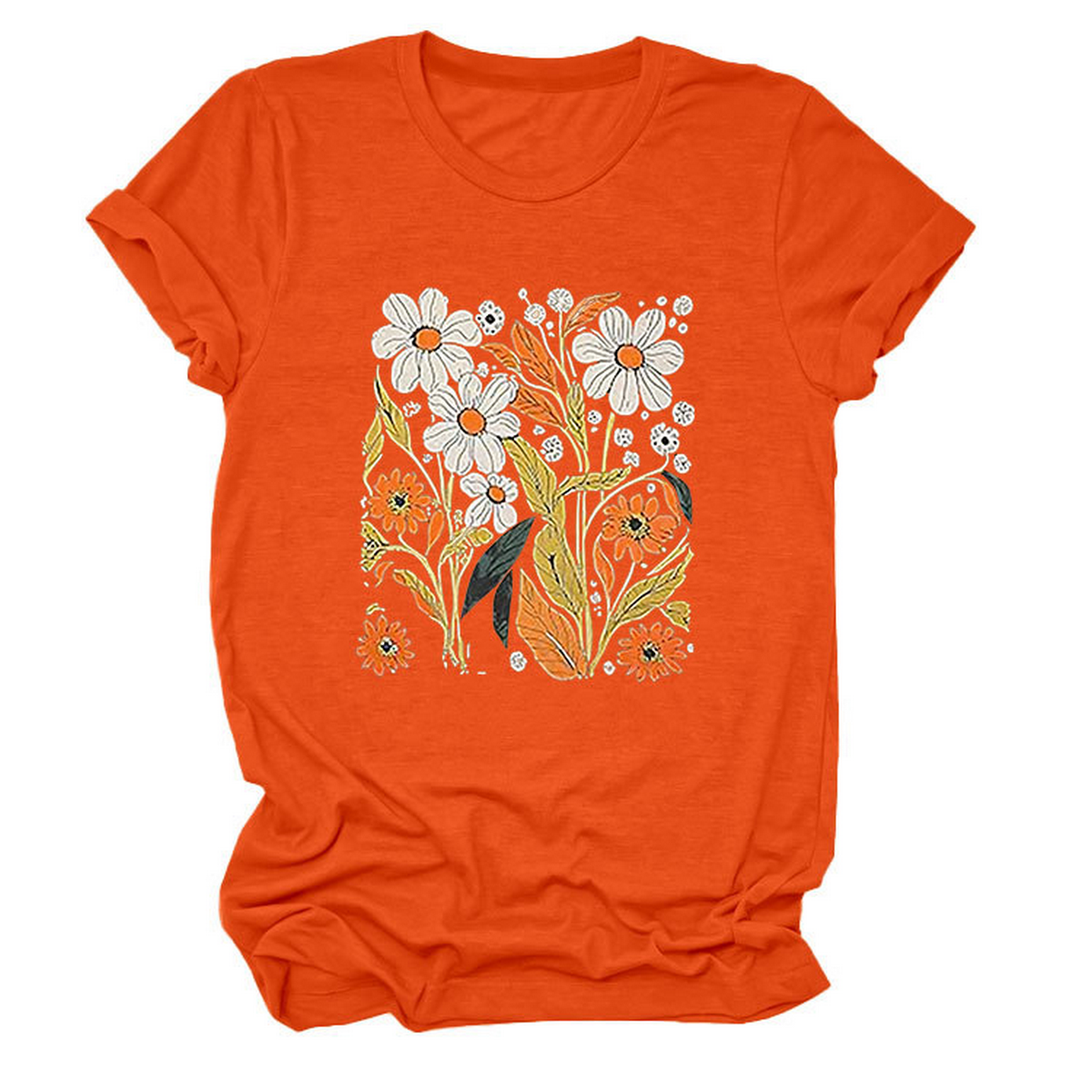 Women??¢s Summer Tee ??Floral Casual Round Neck_CWTTS1500