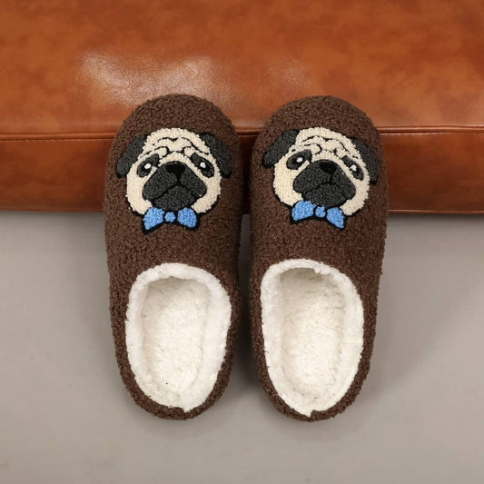 Pug Cotton Slippers Winter Warm Indoor Shoes_CWSHF00225