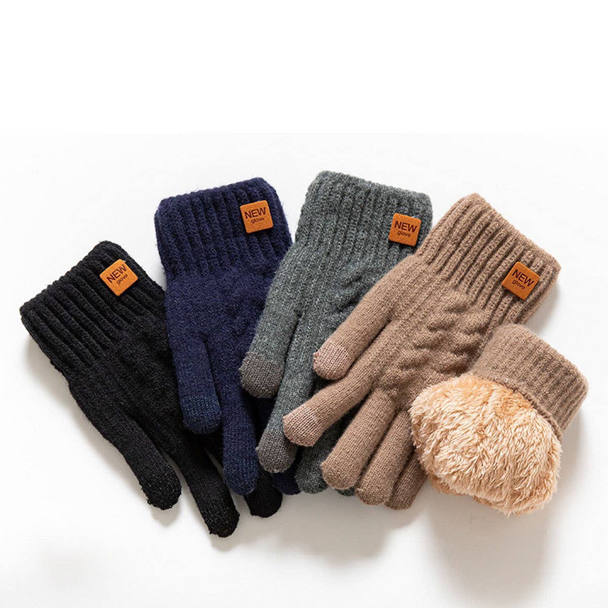 CWAG00546_MEN WINTER THICK KNIT TOUCHSCREEN GLOVES