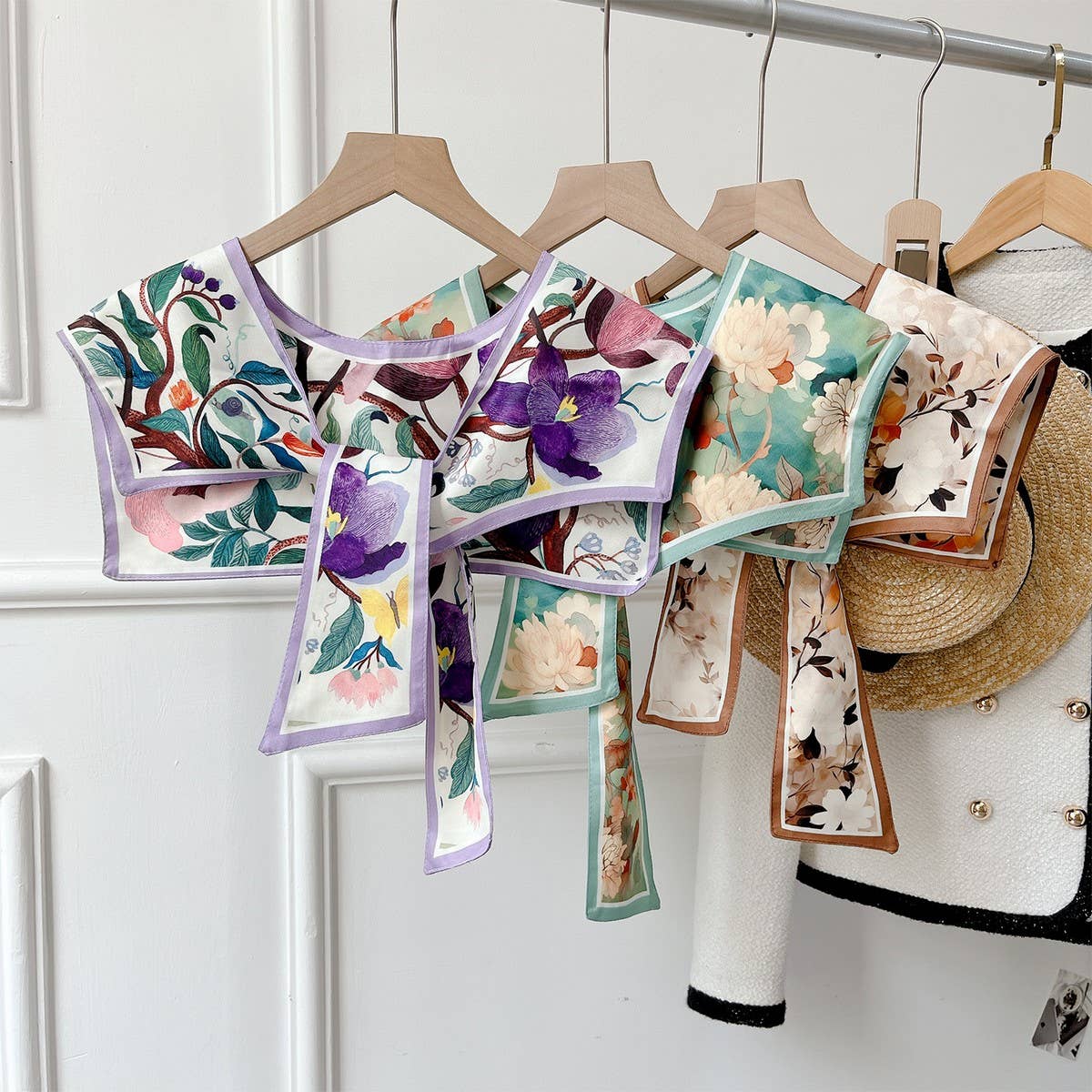 CWASC03128_PASTORAL OIL PAINTING PRINT SHAWL FOR WOMEN