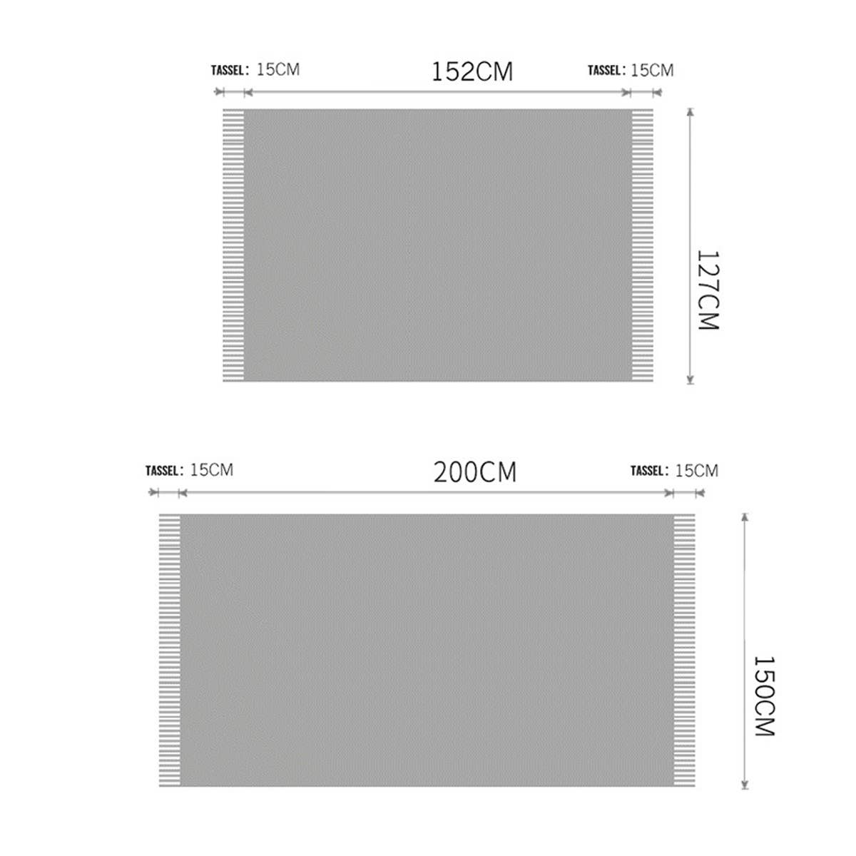 KNITTED WARM BLANKET WITH TASSELS