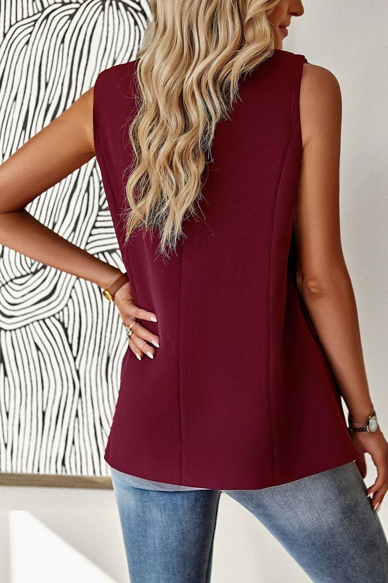 CWOCASL0041_LOOSE AND ELEGANT COMMUTING SLEEVELESS SUIT VEST