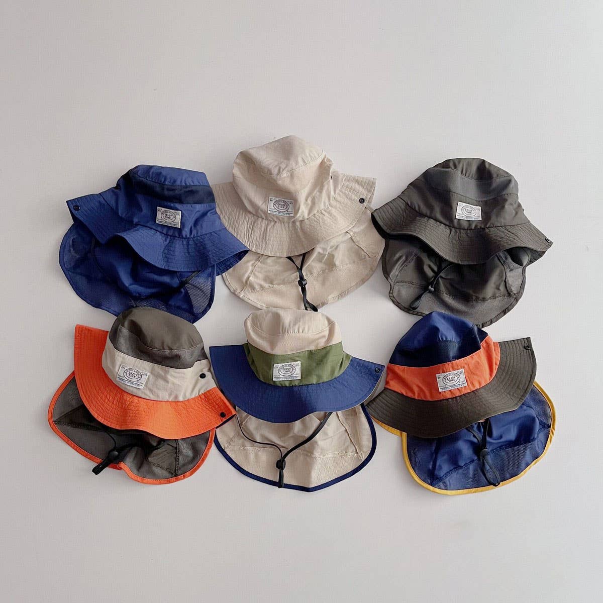 REMOVABLE CHILDREN'S COLOR-BLOCK BUCKET HAT_CWAH2870