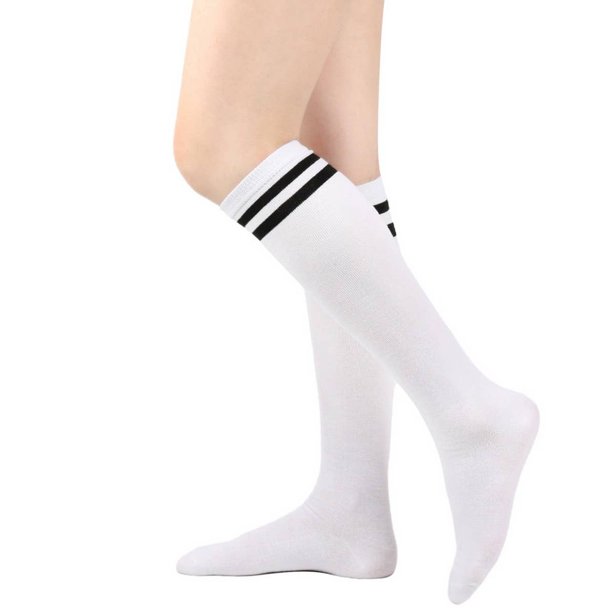 CWMS02670_STRIPED KNEE HIGH SOCKS WOMEN GIRL STYLE