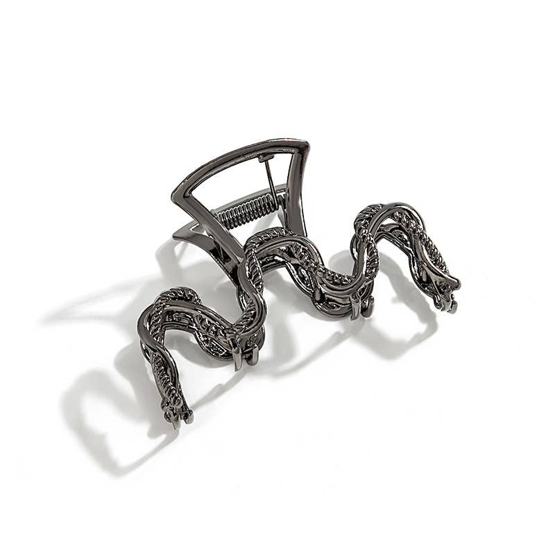 Geometric dark elegant metal clipper hair clips