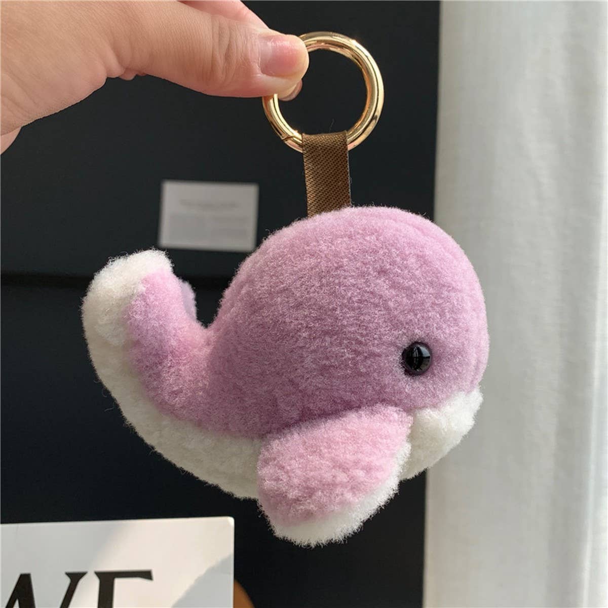 CUTE PLUSH BABY WHALE CAR KEYCHAIN PENDANT