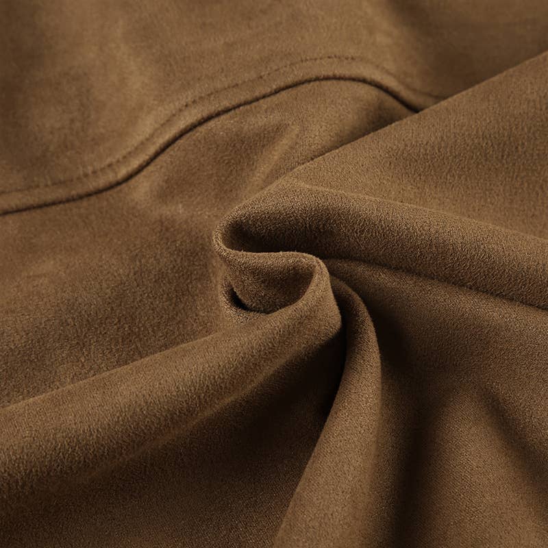 VINTAGE FRENCH LAPEL SINGLE-BREASTED BROWN JACKET