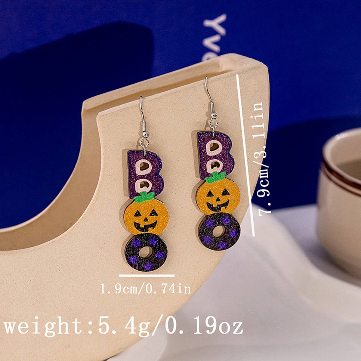 HALLOWEEN PARTY CREATIVE WOODEN EARRINGS