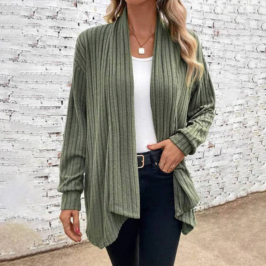 SOLID COLOR LOOSE UNBUTTONED CARDIGAN JACKET
